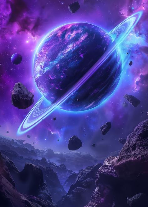 Purple Planet, Galaxy Artwork, Fantasy Backgrounds, Purple World, Galaxies Wallpaper, Space Artwork, Planets Art, Celestial Art, Space Pictures