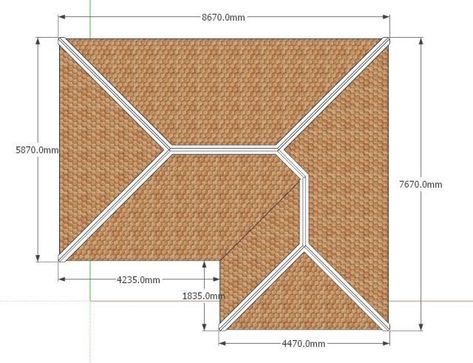 House Plans 12x8 With 3 Bedrooms Hip Roof - Samhouseplans 5A6 Hip Roof Design, Flat Roof House Designs, Simple Floor Plans, Roof Truss Design, One Bedroom House, Flat Roof House, One Bedroom Flat, House Roof Design, Building Plans House