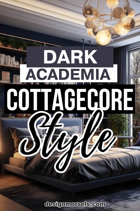 Here's a very unique home decorating style - dark academia cottagecore style! I break every design project into four steps. I’m going to share the process I used for my bedroom so that you can apply these steps to your own projects. But first, here’s a few inspirational images. Dark Moody Academia Bedroom, Academia Style Bedroom, Academia Style Home, Dark Cottage Core Aesthetic Bedroom, Moody Academia Bedroom, Modern Dark Academia Bedroom, Dark Cottagecore Aesthetic Bedroom, Dark Academia Bedroom Aesthetic, Academia Bedroom Aesthetic