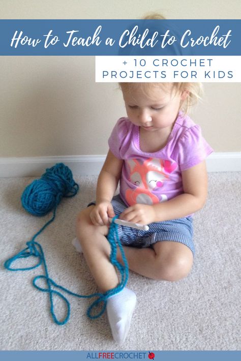 Learn how to teach a child to crochet with these amazing tips and lesson ideas. Crochet for kids is fun, educational, and provides a new skill and hobby. Crochet Projects For Kids, Yarn Crafts For Kids, Finger Crochet, Beginner Crochet Tutorial, Crochet Faces, Crochet Braid Styles, Easy Crochet Projects, Beginner Crochet Projects, Crochet Lessons