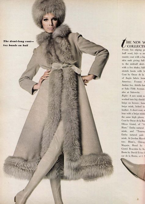 Oscar de La Renta  Photographed by Penn  Vogue US - September 1, 1967 Russian Coat, Irving Penn, 1960 Fashion, 1960's Fashion, 60s 70s Fashion, Fashion 1960s, 60s Style, Sixties Fashion, 60 Fashion