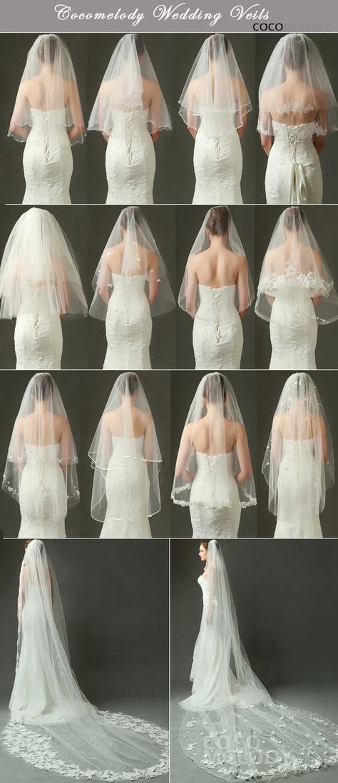 Big Veil Wedding, Unique Bridal Veils And Headpieces, Vail For Wedding Dress, How To Make Veil Bridal, Bridal Veil Lengths, Waltz Length Wedding Veil, Wedding Dresses And Veils, Bridal Veils And Headpieces Ideas, Bridal Veil Ideas