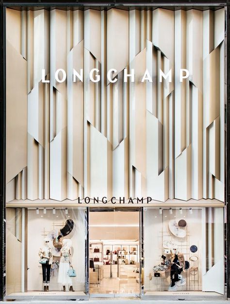 Long Champ, Hotel Facade, Retail Facade, Shop Facade, Retail Interior Design, Design Café, Storefront Design, Facade Lighting, Retail Store Design