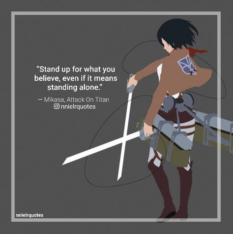 Follow for more anime quotes edits. Instagram Account: rachel_animequotes.edits #anime #animemotivation #animeislife #otaku #animeinspiration #animequotes #animeedits #animebreath #animeforlife #animeicons #rachelanimequotesedits Famous Anime Lines, Anime Lines Quotes, Mikasa Quotes, Famous Anime Quotes, Mikasa Attack On Titan, Anime Lines, Famous Anime, Grad Quotes, Lines Quotes