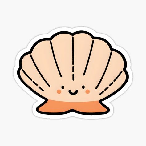 "Cheerful Clam" Sticker for Sale by NilosR Cheerful Illustration, Bar Shirt, Happy Stickers, Cute Kawaii Animals, Kawaii Animals, Animal Stickers, Under The Sea, Cute Stickers, Science Poster