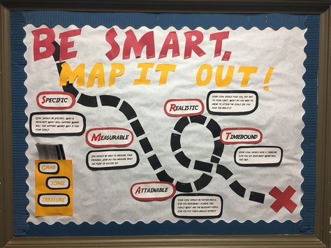 Goals Bulletin Board Ideas, Goal Charts For Office, Smart Goal Bulletin Board, Smart Goals Bulletin Board, Reading Goals Bulletin Board, Goal Setting Bulletin Board, Career Bulletin Boards, Student Goals Bulletin Board, Goals Bulletin Board