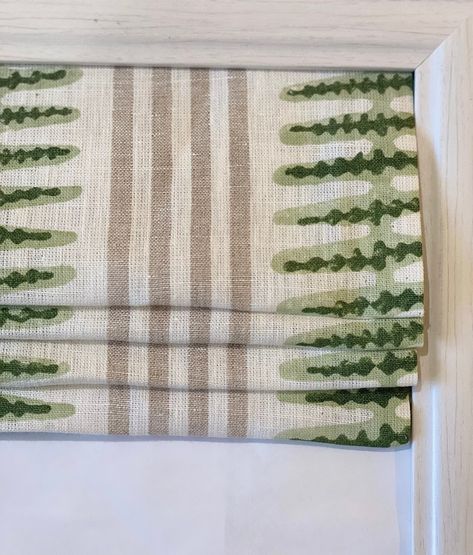 Stripe Roman Shade, Woodsy House, Kitchen Shades, Solvang Ca, Blue Nursery Boy, Marie Flanigan, Dining Chair Upholstery, Faux Roman Shades, Custom Roman Shades