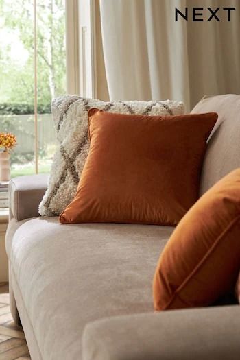 Buy Orange Cushions Homeware Cushionsandthrows Online | Next UK Burnt Orange Cushions Living Rooms, Grey Sofa Orange Cushions, Orange Cushions Living Room, Burnt Orange Cushions, Burnt Orange Pillows Living Rooms, Cream Sofa Cushion Ideas, Cream Sofa Decor, Beige Sofa Cushion Ideas, Sofa Cushions Arrangement