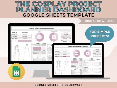 This simple, easy to use Google Sheets spreadsheet serves as an at-a-glance dashboard for your cosplay and sewing projects! Track your projects progress, cost, hours, and more. Cosplay Planner, Project Dashboard, Easy Cosplay, Your Cosplay, Planner Dashboard, Project Planner, Planner Ideas, Google Sheets, Office School