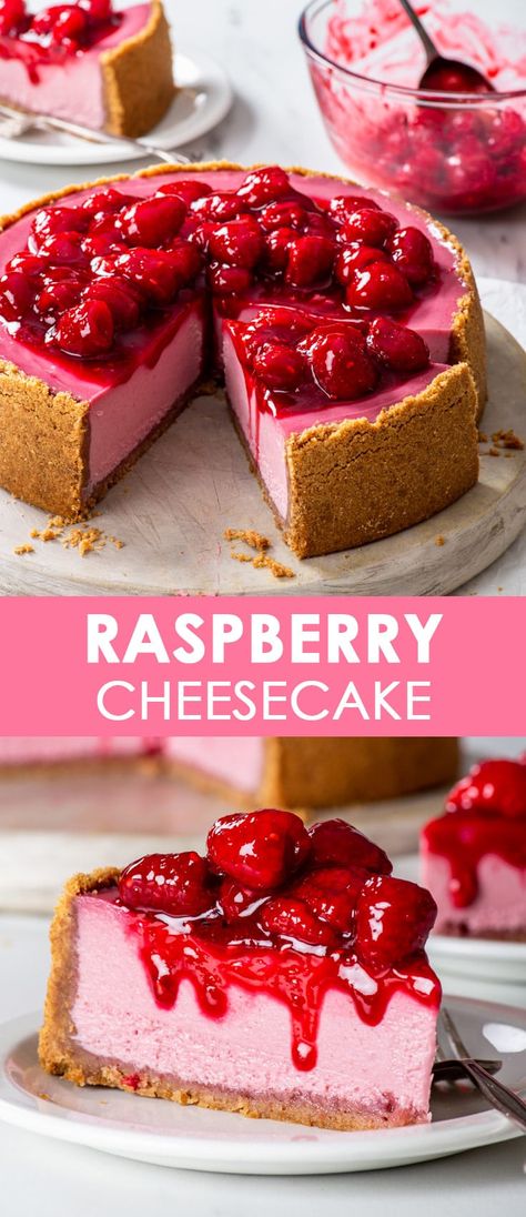 Raspberry Dishes, Best Raspberry Cheesecake Recipe, Best Raspberry Cheesecake, Raspberry Cheesecake Filling, Baked Raspberry Cheesecake, Raspberry Cheesecake Desserts, Raspberry Cheesecakes, Raspberry Cheesecake Recipes Easy, Raspberries Desserts