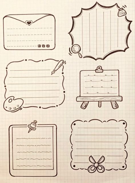 Best bullet journal paper Note doodles for inspiration Doodle #doodle doodles #doodles drawing ideas #drawingideas 2.474 Frame Notes Ideas, Box Design Drawing, Note Drawing Ideas, Doodles For Journals, Paper Notes Ideas, Journal Frame, Ide Jurnal, Note Drawing, Book Doodles