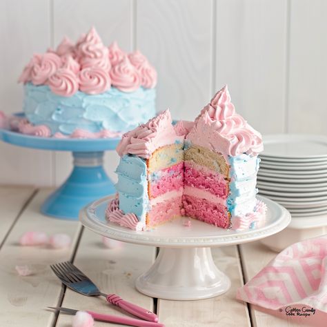 Cotton Candy Cake Recipe Layered Cake Recipe, Cotton Candy Cake, Cotton Candy Cakes, Cassava Cake, Easy Frosting, Cotton Candy Flavoring, Layer Cake Recipes, Instant Pudding Mix, Candy Cakes