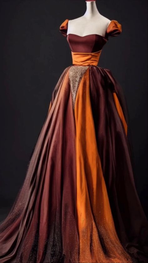 ACOTAR Autumn Court inspired gown Autumn Court Dresses Acotar, Autumn Court Fashion, Autumn Ball Gown, Autumn Court Dress, Acotar Dress, Autumn Court Acotar, Veronica Core, Autumn Fae, Fall Gowns