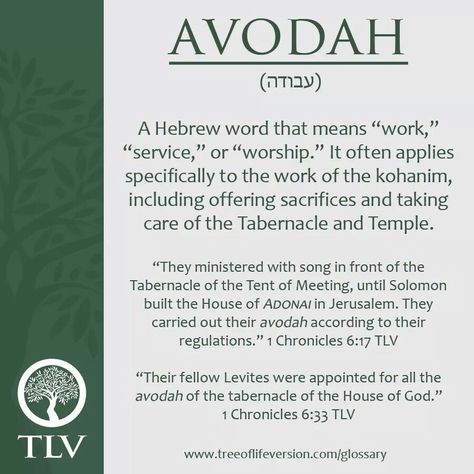 Avodah עבודה Hebrew Bible Words And Meanings, Hebrew Words And Meanings Biblical, Hebrew Words And Meanings, Tree Of Life Bible, Words And Meanings, Living Sacrifice, Hebrew Language Words, Hebrew Vocabulary, Hebrew Lessons