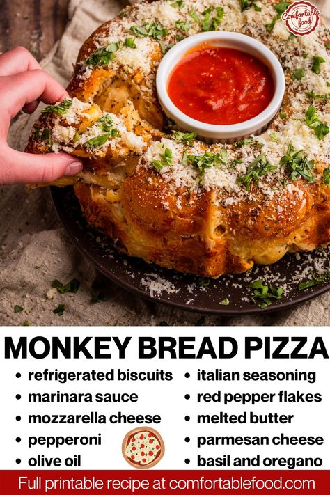 Pepperoni And Mozzarella Pull Apart Bread, Pull Apart Pizza Spring Form Pan, Pepperoni Pizza Monkey Bread Pull Apart, Pull Apart Pepperoni Pizza Bread, Monkey Bread Pizza Pull Apart, Pepperoni Dishes, Pepperoni Monkey Bread, Italian Potluck, Pepperoni Pizza Braid