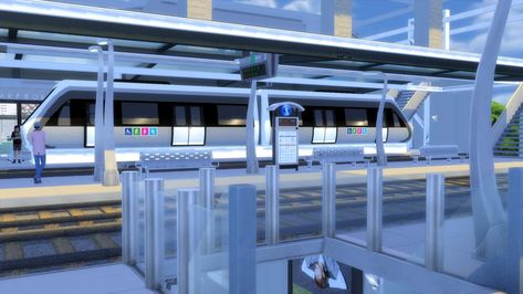 Realistic train station build for the Sims 4. 2022. With all custom content. See download link for more pictures. Sims 4 Train Station, Sims 4 Airport Cc, Sims 4 Airport, Mt Komorebi, Sims 4 Builds, Sims Gameplay, Sims Stories, Free Sims 4, The Sims 4 Packs