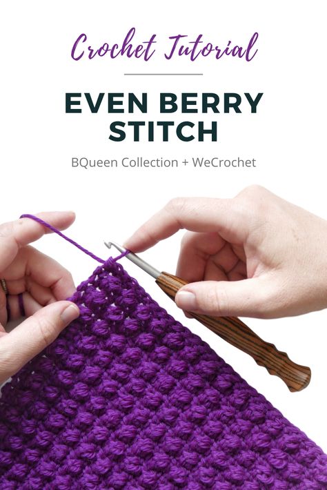 Berry Stitch, Stitch Step By Step, Bobble Stitch Crochet, Crochet Geek, Crochet Stitches For Blankets, Crochet Stitches Free, Easy Crochet Stitches, Crochet Blanket Designs, Crochet Blanket Pattern