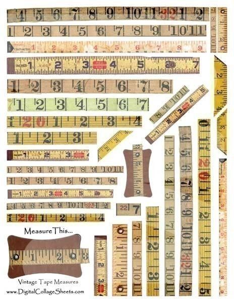 Vintage Embellishments, Free Vintage Printables Ephemera, Foto Transfer, Miniature Printables, Free Vintage Printables, Vintage Junk, Tape Measure, Vintage Junk Journal, Printable Labels