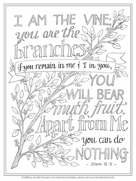 I Am The Vine Craft, Jesus Is The Vine Craft For Kids, Scripture Coloring Pages Printables Free, Vine And Branches Drawing, The Vine And The Branches, I Am The Vine You Are The Branches Craft, How To Draw Vines, I Am The Vine You Are The Branches, Free Printable Scripture Coloring Sheets