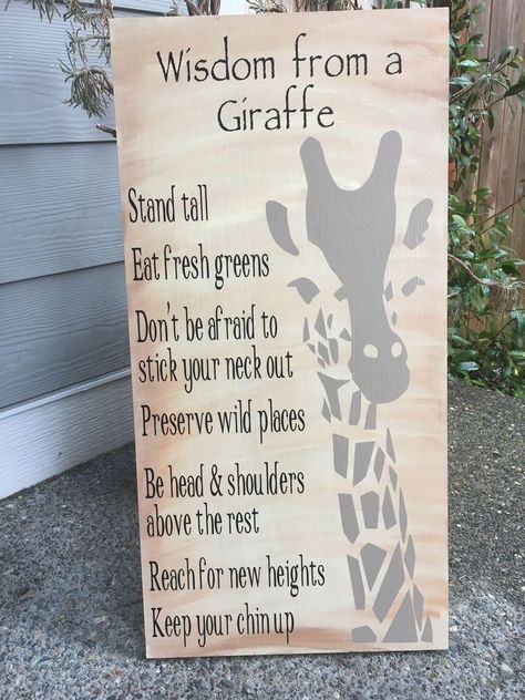 Giraffe Quotes, Wild Theme, Giraffe Pictures, Artsy Gift, Giraffe Art, A Giraffe, Diy Wood Signs, Card Sentiments, Cute Giraffe