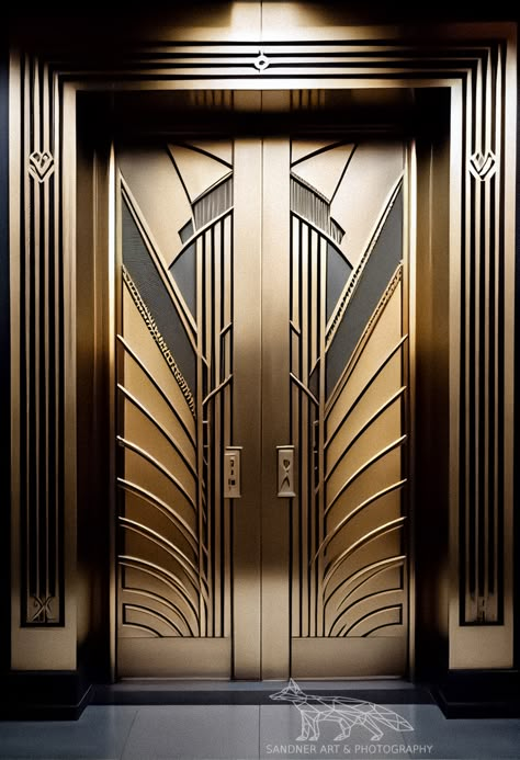 Art Deco Room Ideas, Art Deco Door Design, Art Deco Hotel Lobby, Sketch Cars, Art Deco Panel, Art Deco Theater, Art Deco Doors, Art Deco Style Interior, Bathroom Interior Design Modern