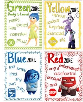 Self Regulation In The Classroom, Inside Out Zones Of Regulation Printable, Emotional Regulation Activities For Preschoolers, Preschool Emotional Regulation, Zones Of Regulation Inside Out, Inside Out Feelings Chart, Zones Of Regulation Check In Classroom, Zones Of Regulation Poster, Inside Out Zones Of Regulation