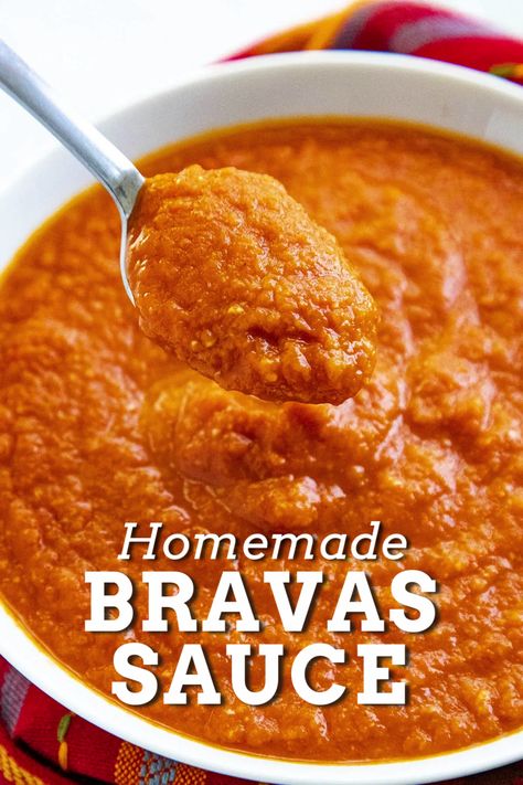 Bravas Sauce Recipe, Bravas Sauce, Tapas Dinner, Spanish Tapas Recipes, Salsa Brava, Tapas Dishes, Hot Sauce Recipes, Spain Food, Tapas Recipes