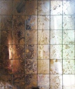 Aged Mirror Tiles, Smoky Mirror Wall, Antique Effect Mirror, Mirrored Shower Wall, Antique Mirror Bar, Antique Mirror Texture, Mercury Glass Wall, Antiqued Mirror Wall, Antique Mirror Tile