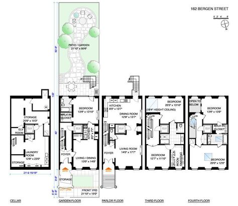 Old English Townhouse, Townhouse Floor Plans, Compact House Plans, Elegant Building, English Townhouse, Brooklyn House, Luxury Townhouse, Old Stone Houses, Compact House