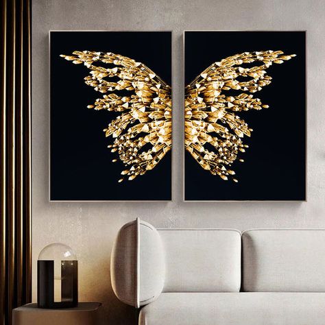 Butterfly Canvas, Grand Art Mural, Scandinavian Wall Art, Butterfly Painting, Framed Wall Art Sets, Butterfly Wings, West Elm, Digital Art Prints, Abstract Canvas