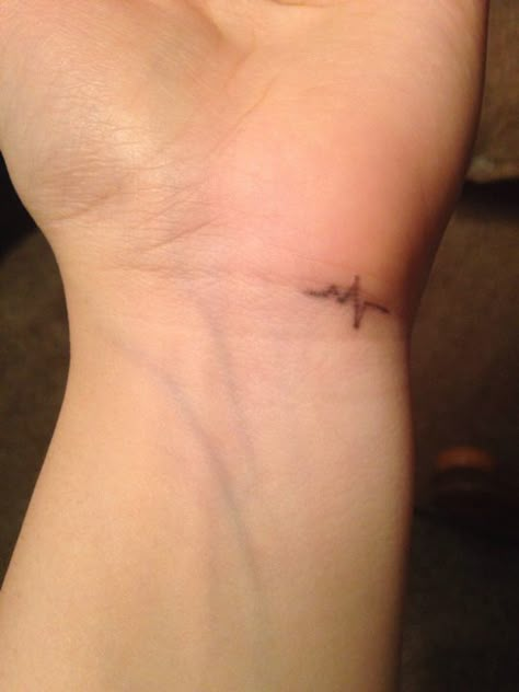 Heartbeat wrist tattoo ❤️                                                       … Healthcare Tattoo, Heartbeat Tattoo Design, Ekg Tattoo, Cute Tattoos On Wrist, Heartbeat Tattoo, Nurse Tattoo, Medical Tattoo, Cool Wrist Tattoos, Sharpie Tattoos