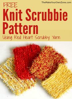 Homemade Scrubbies, Knit Scrubbies, Scrubby Yarn Patterns, Scrubby Yarn Crochet, Scrubbies Crochet Pattern, Knitted Washcloth Patterns, Dishcloth Patterns Free, Scrubby Yarn, Crochet Scrubbies