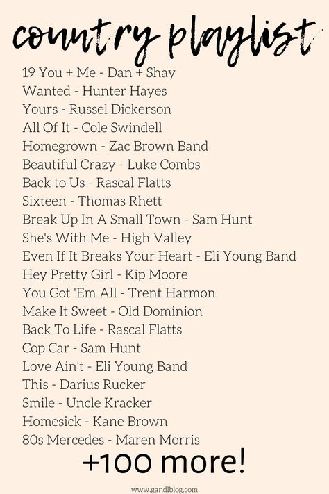 The ultimate country playlist filled with country songs for the summer, weddings, parties, and more. This playlist is filled with classics, oldies, and the best, country songs you need to hear! #music #playlist #country #countryplaylist #gandlblog Playlist Country, Country Music Playlist, Country Music Festival Outfits, Music Suggestions, Country Playlist, Positive Songs, Summer Songs Playlist, Country Love Songs, Songs List