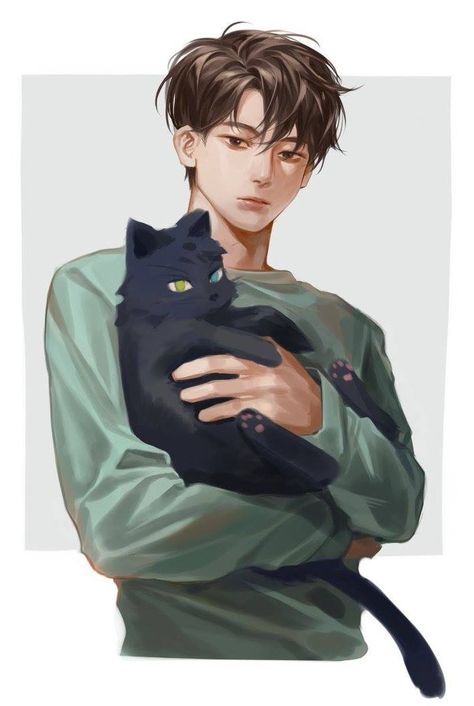 Illustrator : @GD8KF (Twitter) Hot Anime, Cat Boys, Manga Boy, Noragami, 영감을 주는 캐릭터, Cute Animal Drawings, Anime Boys, Boy Art