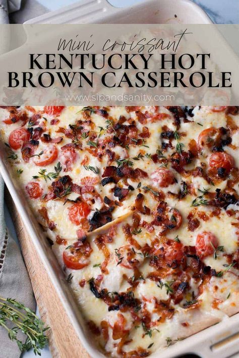 Kentucky Hot Brown Casserole, Hot Brown Casserole, Hamburger Meat Dishes, Open Face Turkey Sandwich, Kentucky Hot Brown Sandwich, Kentucky Hot Brown, Mini Croissant, Brown Hotel, Brown Recipe