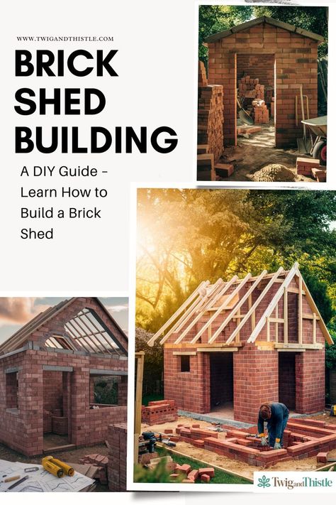 Brick Shed Building Shed Inspiration, Brick Shed, Shed Architecture, Shed Makeover, Shed Building, Build Your Own Shed, Home Studio Setup, Shed Roof, Shed Design