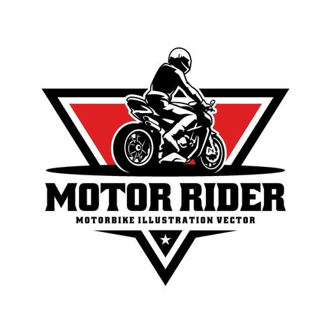 biker riding motorcycle illustration logo vector Motorcycle Logo Design Ideas, Motorbike Logo Design, Riders Logo, Moto Logo Design, Logo Moto, Motorbike Illustration, Motorcycles Logo Design, Anime Motorcycle, Biker Logo