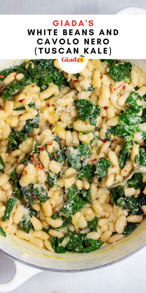 Pancetta Kale And White Bean Melts, Kale And White Bean Side Dish, White Bean Dinner Recipes Main Dishes, White Bean Scampi, Kale And White Beans Saute, White Bean Spinach Recipes, Kale White Bean Skillet, White Pea Beans Recipes, Bean And Kale Salad