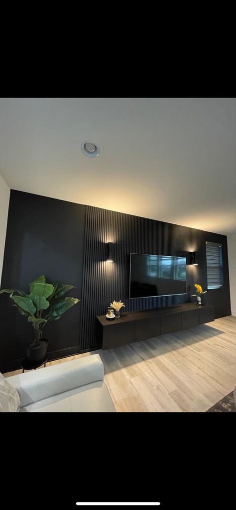 Living Room Black Accent Wall, Black Accent Wall Living Room, Living Room Accent Wall, Black Accent Wall, Black Accent Walls, Room Accent Wall, Living Room Black, Accent Walls In Living Room, Room Black