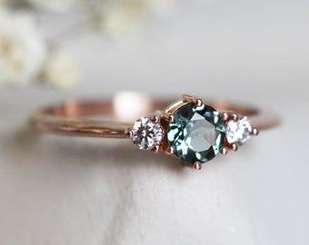 Three Stone Engagement Rings Round, Green Wedding Rings, Engagement Ring Three Stone, Diamond Alternative Engagement Ring, Watermelon Tourmaline Ring, Tourmaline Engagement Ring, Ring Three Stone, Stone Diamond Ring, Three Stone Diamond Ring