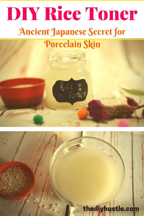 Rice Water Toner, Toner Diy, Homemade Skin Toner, Rice Toner, Korean Skin Care Secrets, Face Skin Care Routine, Porcelain Skin, Rice Water, Beauty Tips For Skin