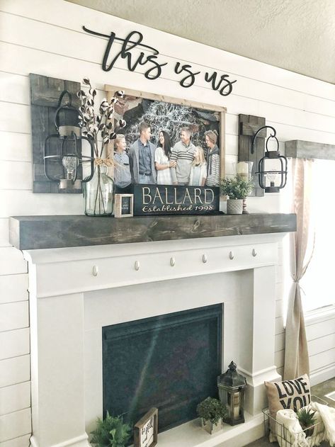 Cv Design, The Fireplace, Fireplace Mantel, Room Remodeling, Fireplace Mantle, Mantle Decor, Living Room Makeover, Style At Home, Farmhouse Living