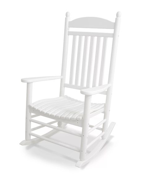 POLYWOOD® Outdoor Rocker Rocking Plastic Chair & Reviews | Wayfair White Rocking Chair, White Rocking Chairs, Porch Rocker, Balcony Deck, Rocker Chairs, White Wicker, Outdoor Rocking Chairs, Cracker Barrel, Rocking Chairs