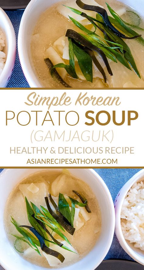 Korean Potato Soup, Korean Sick Food, Korean Soup Recipes Simple, Simple Korean Meals, Korean Soups And Stews, Clear Broth Soup Recipes, Korean Broth, Asian Broth, Hibachi Food