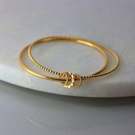 Betty Bangle - 18ct gold plated Plain Gold Bangles For Daily Use Modern, Simple Bangles, Simple Gold Bangle, Plain Gold Bangles, Minimalist Bangle, Modern Bangle, Stacking Bangles, Gold Bangles For Women, Simple Bangle