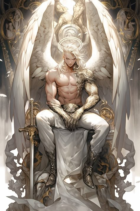 Dnd Fallen Angel, Fallen Aasimar Male, Angel Male Art, Fallen Angel Oc Male, Dark Angel Male, Dnd Gods Concept Art, Aasimar Dnd Male, Angel Design Character, Angel Boy Art