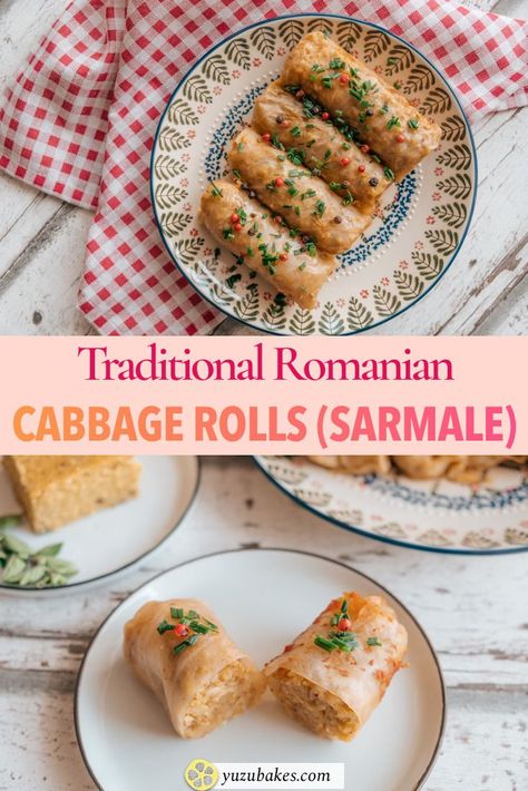 Romanian Cabbage Rolls (Sarmale) - This is about making authentic Romanian Cabbage Rolls also known as sarmale. Learn how to make the most delicious traditional Romanian cabbage rolls (sarmale). Sarmale Recipe, Vegan Cabbage Rolls, Fermented Cabbage, Vegan Lunches, Vegan Main Dishes, Romanian Food, Cabbage Rolls, Best Vegan Recipes, Interesting Food