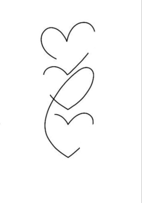 Intertwined Hearts Tattoo, Three Heart Tattoo, 3 Heart Tattoo, 3 Hearts Tattoo Ideas, 3 Children Tattoos For Moms, Three Hearts Tattoo, 3 Hearts Tattoo, Tattoo Font Styles, Tiny Wrist Tattoos