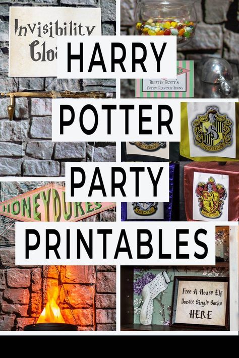 Harry Potter Party Printables, Free Harry Potter Printables, Harry Potter Party Decor, Harry Potter Signs, Harry Potter Decorations, Honeydukes Candy, Harry Potter Houses Crests, Harry Potter Sign, Harry Potter Printables Free