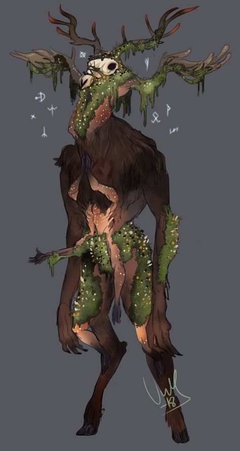 Plant Creatures, Forest God, Old Forest, Arte Punk, Ancient Forest, Monster Concept Art, Creature Drawings, Dungeons And Dragons Characters, Fantasy Monster